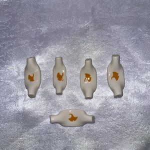 Set of five chopstick holder. Ceramic